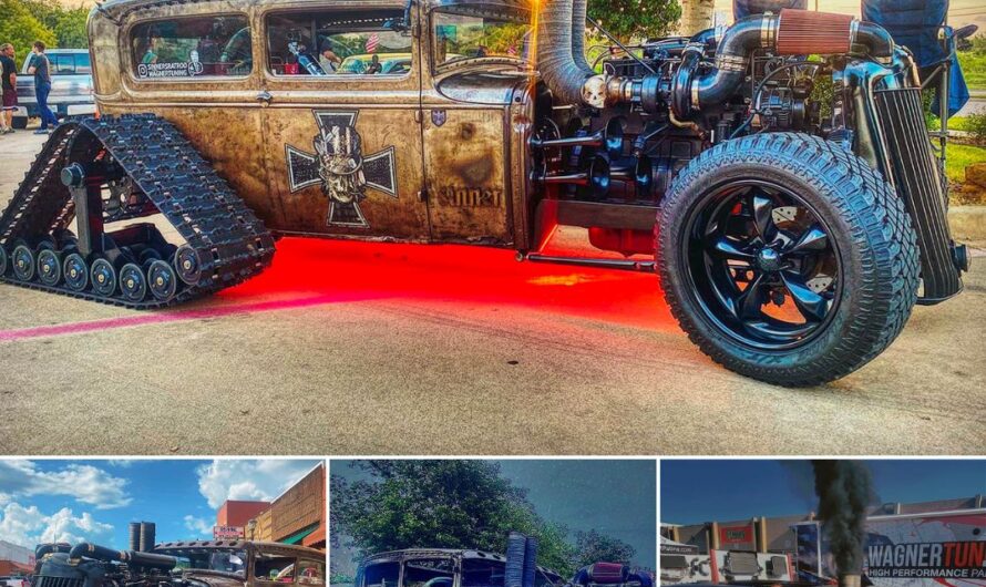 Sinners Rat Rod 1930 Ford Equipped with a 5.9 Cummins Diesel Engine and Half-Track Rear Offers a Unique Experience