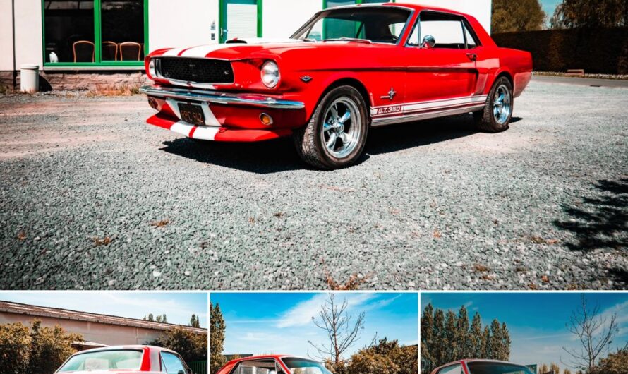 1966 Ford Mustang Fastback Red White Stripes