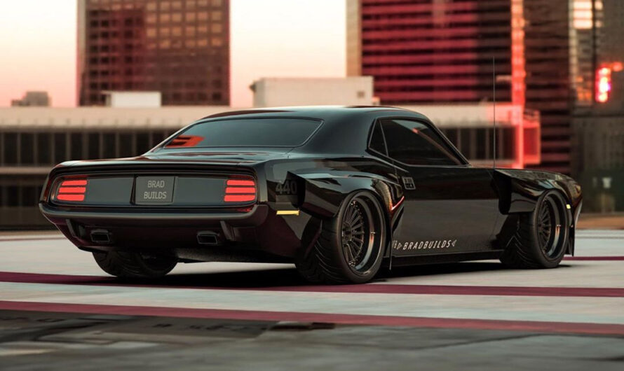 Plymouth Barracuda Is a Murdered-Out Widebody Hemi Muscle Car Rendering