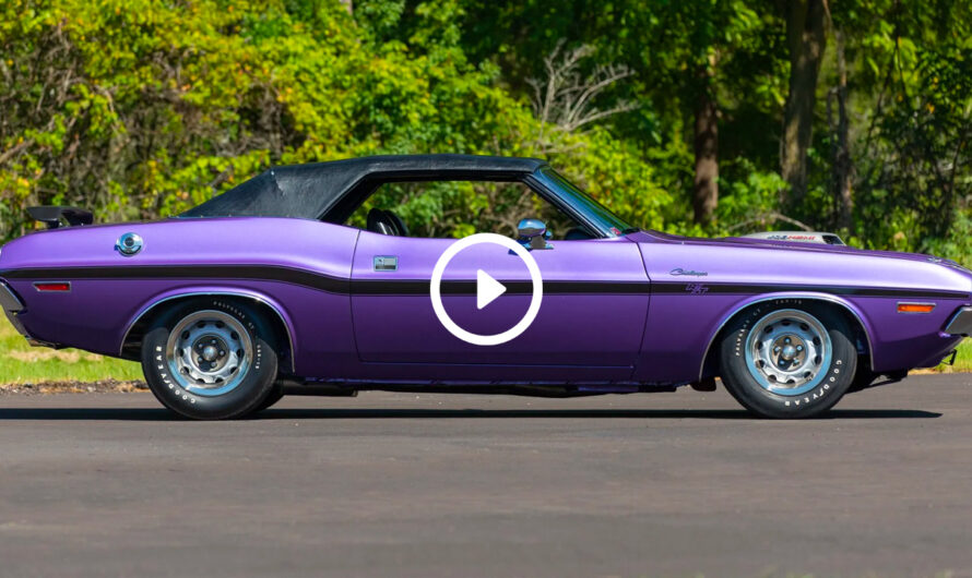 This is a 1970 Dodge Challenger Convertible equipped with a potent 426 Hemi engine and a 4-speed manual transmission