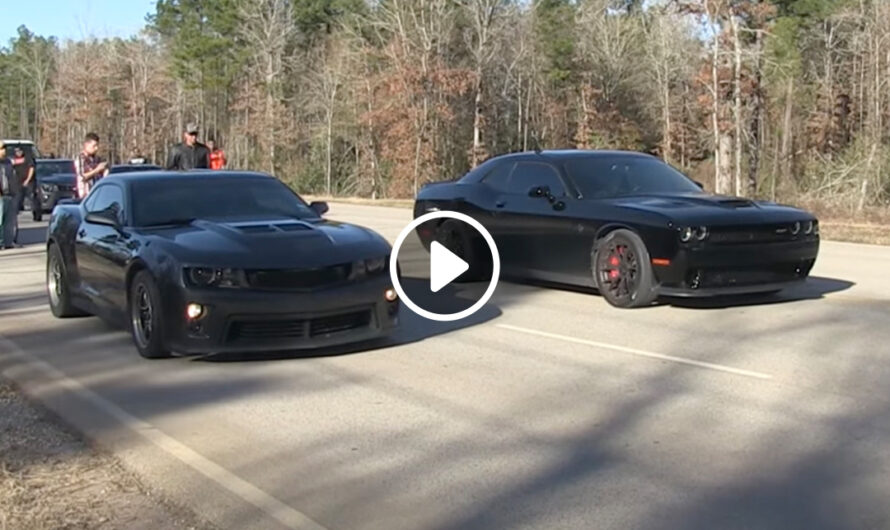 Street Racing Showdown: Dodge Challenger SRT Hellcat goes head-to-head with Chevrolet Camaro ZL1.