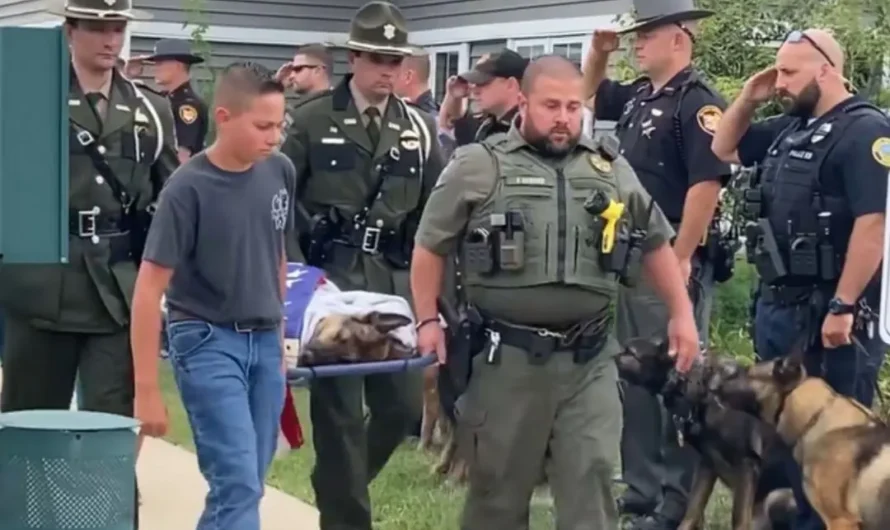 Law Enforcement Salutes K9 Tommy One Last Time After Euthanization