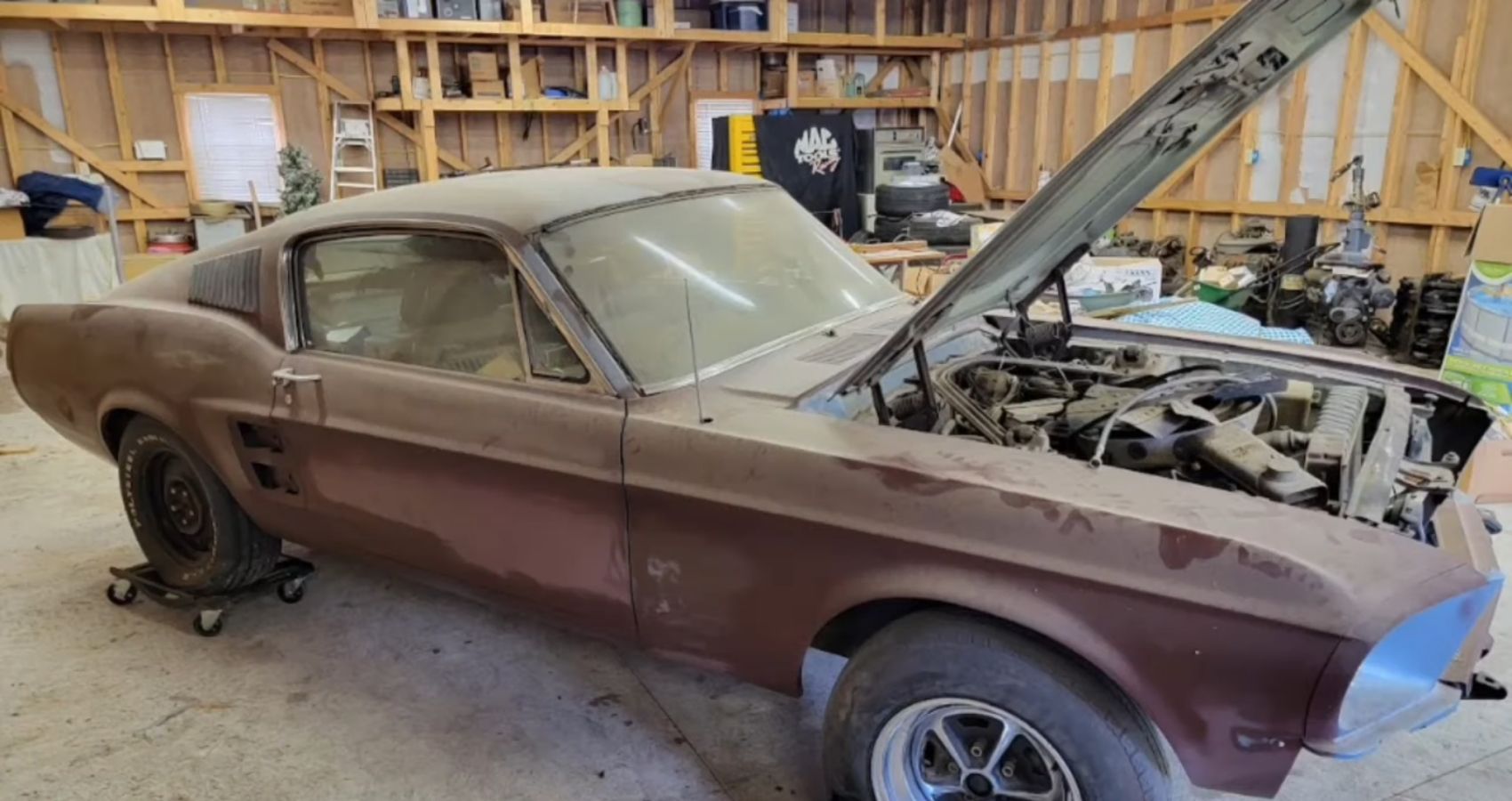 1967 Ford Mustang GT 390 Fastback Barn Find Side View