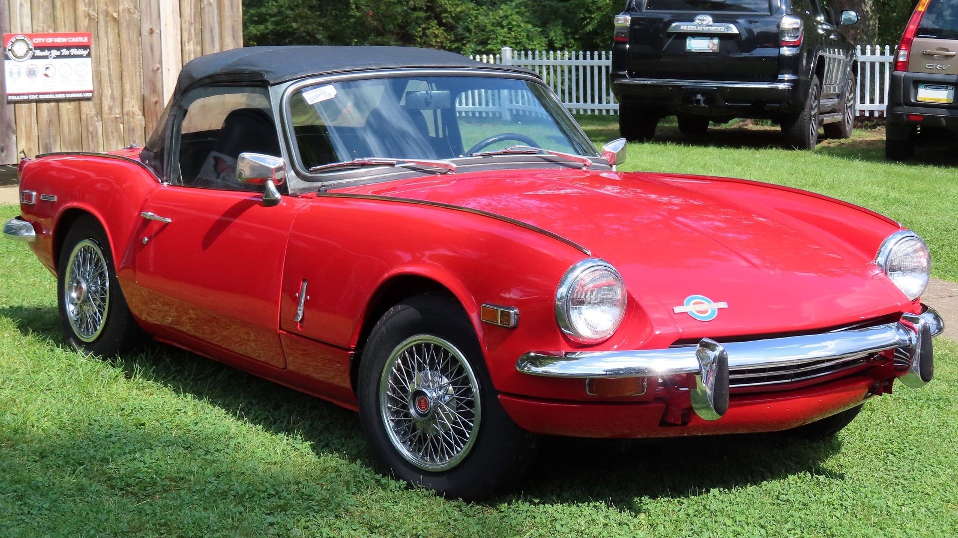 Front right shot of a 1970 Triumph Spitfire 