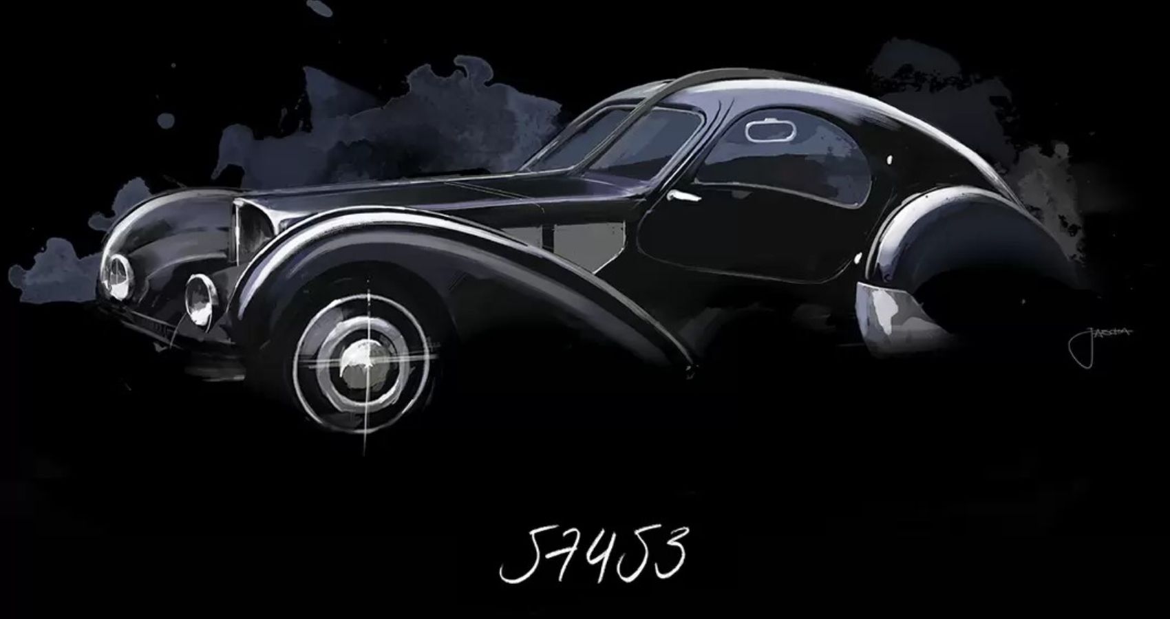 Bugatti Type 57SC La Voiture Noire Front Quarter View