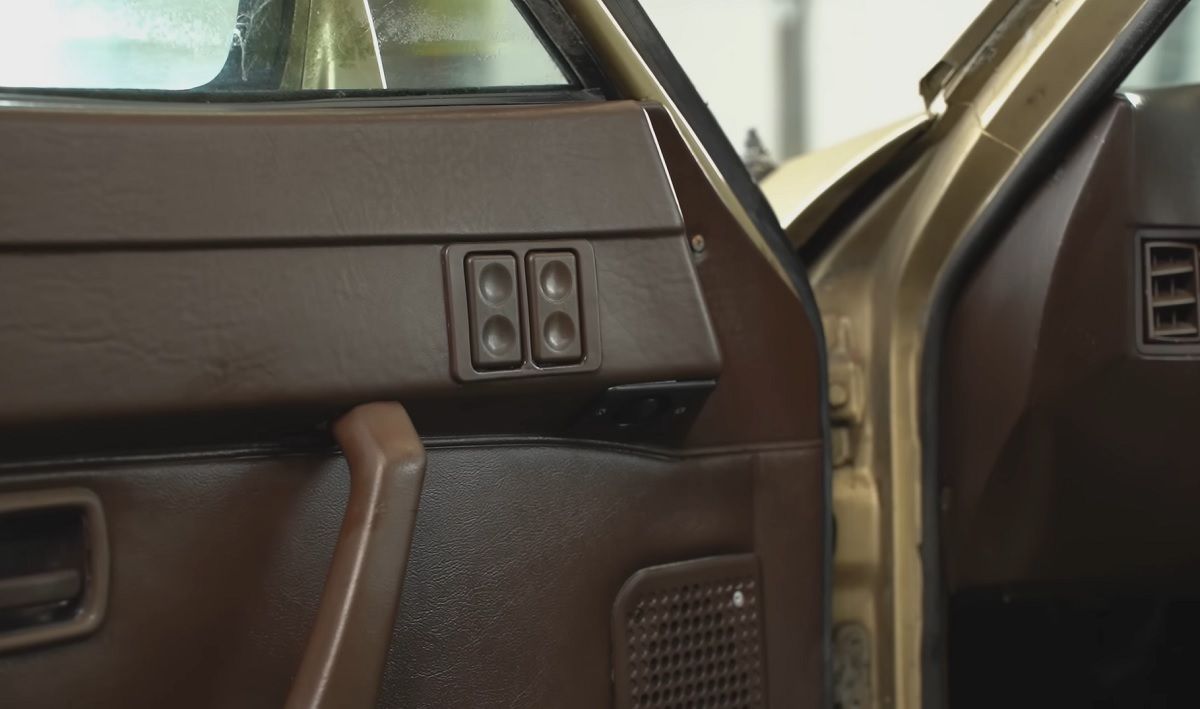 Gold Porsche 944 Interior Being Cleaned